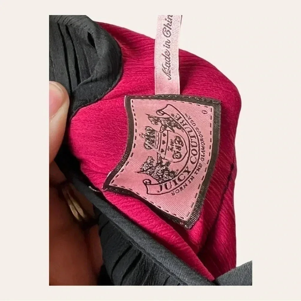 0485W. JUICY COUTURE MINI DRESS ACCORDION BLACK AND PINK IN‎ COLOR SIZE 0